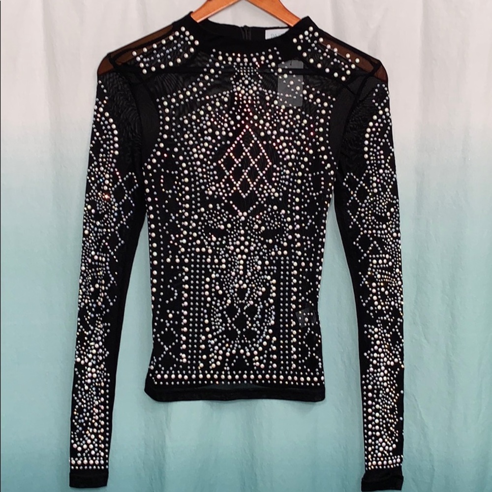 NWT-Paradiso-size S,STUNNING sheer embellished top